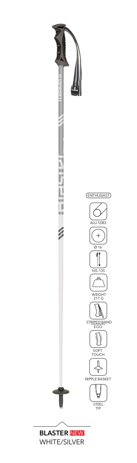 Blaster All-Mtn ski poles by Masters (2 colors) on World Cup Ski Shop 1