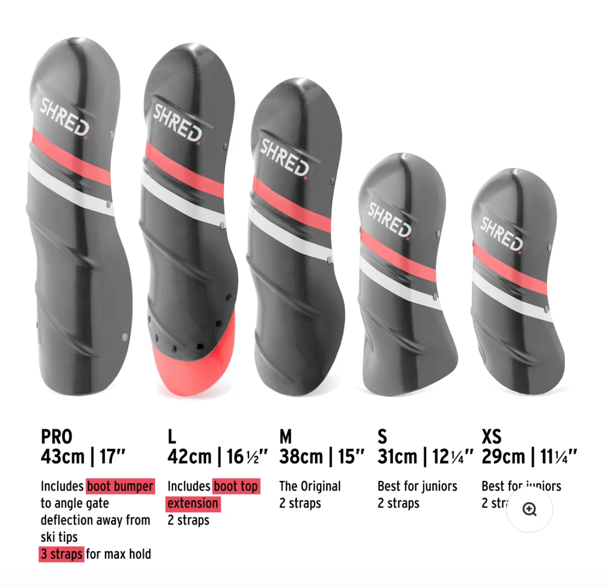 SHRED shinguards grey/rust on World Cup Ski Shop